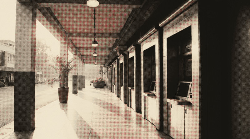 An empty covered walkway outside a bank at dawn — Digital Banks Malaysia 2026: The Five BNM Licensees