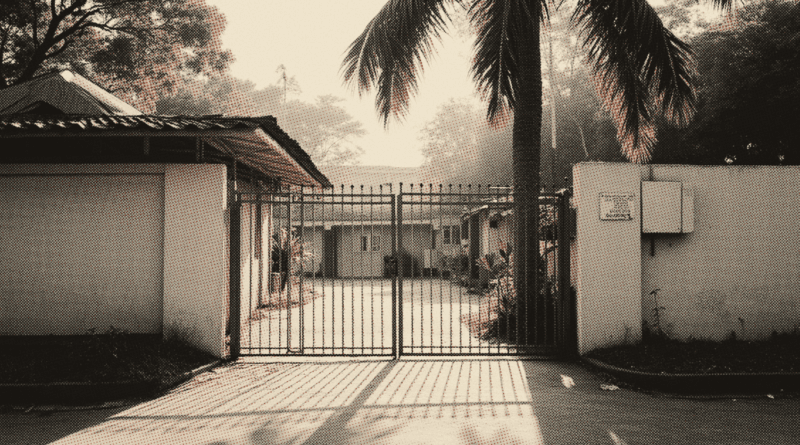 The gate of a school seen from the pavement outside in the morning — International School Fees Malaysia 2026: Full Cost Breakdown