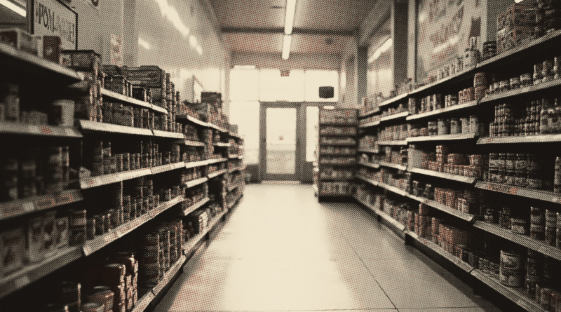 An empty supermarket aisle just before opening — Cheapest Supermarket Malaysia 2026: Lotus’s vs Econsave vs AEON (Price War)