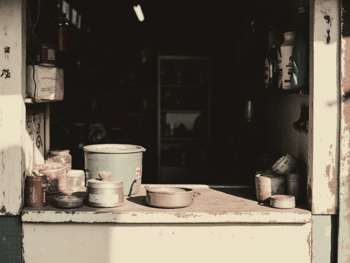 Credit card terms in Malaysia 2026 — a shop counter with a coin dish and a rounded tin