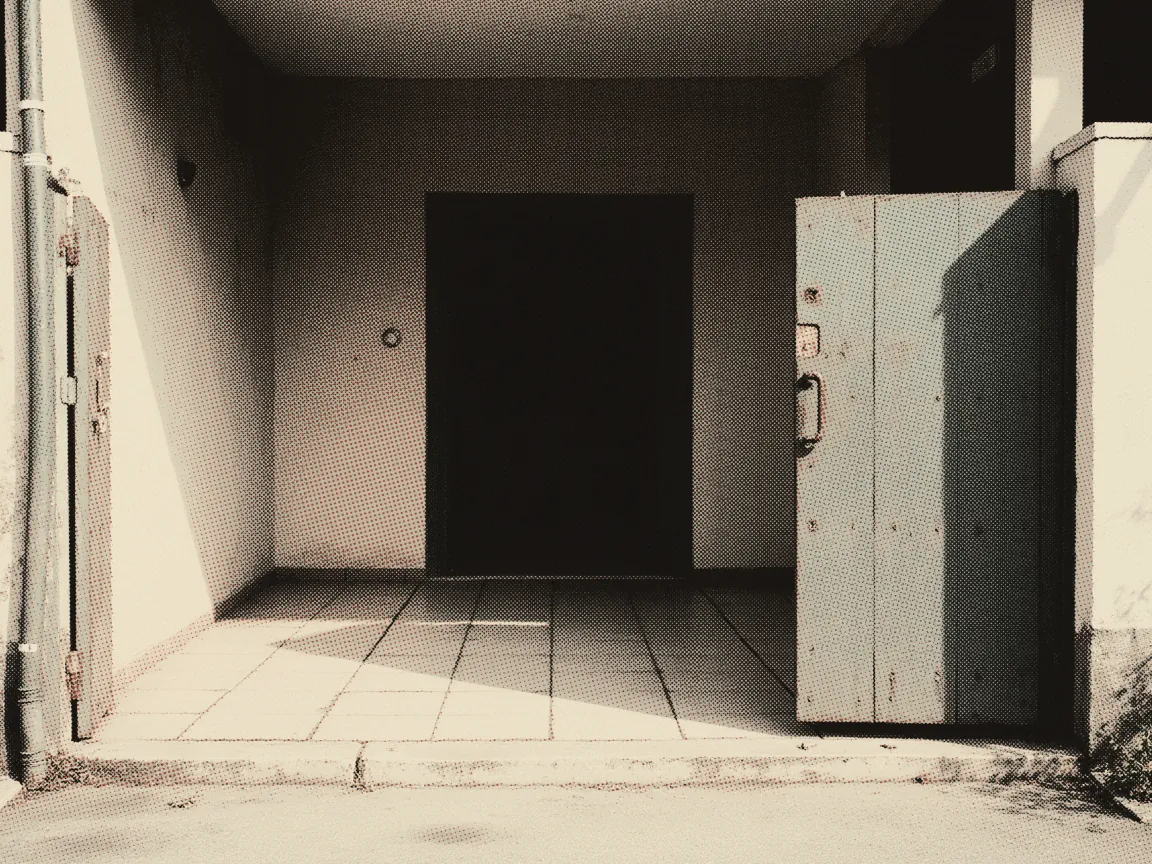 Change of Address Malaysia 2026: The Full Checklist — an empty back doorway beside a weathered steel filing cabinet