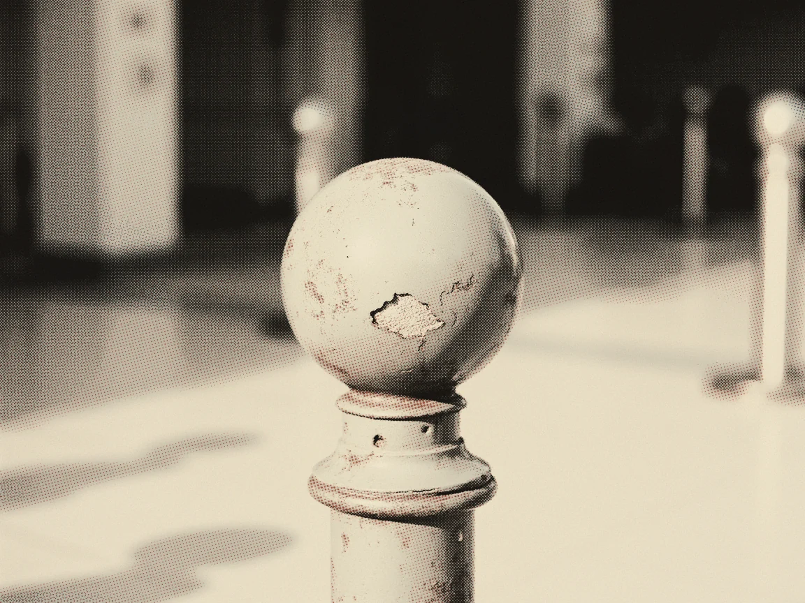 MyKad Replacement 2026: Fine Rates, Procedure & Photo Rules — the chipped rounded head of a queue-number post on a terrazzo floor