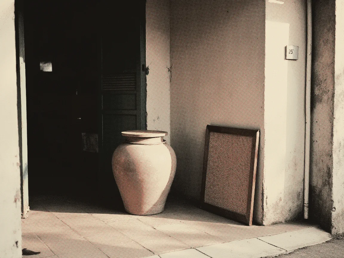 Permanent Resident Malaysia 2026: Entry Permit Rules — a large clay urn and a framed picture leaning against a wall by an open doorway