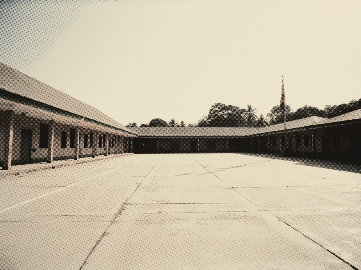 PLKN 3.0 2026: Age Limit, Selection Check & What to Expect — an empty parade ground with faded markings and a bare flagpole