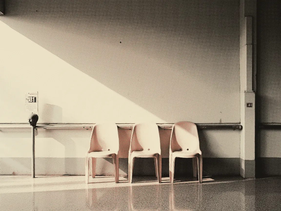 Renew Driving Licence Malaysia 2026: RM30/Year, MyJPJ Steps — the waiting area of a government service counter, empty chairs and a queue-number post