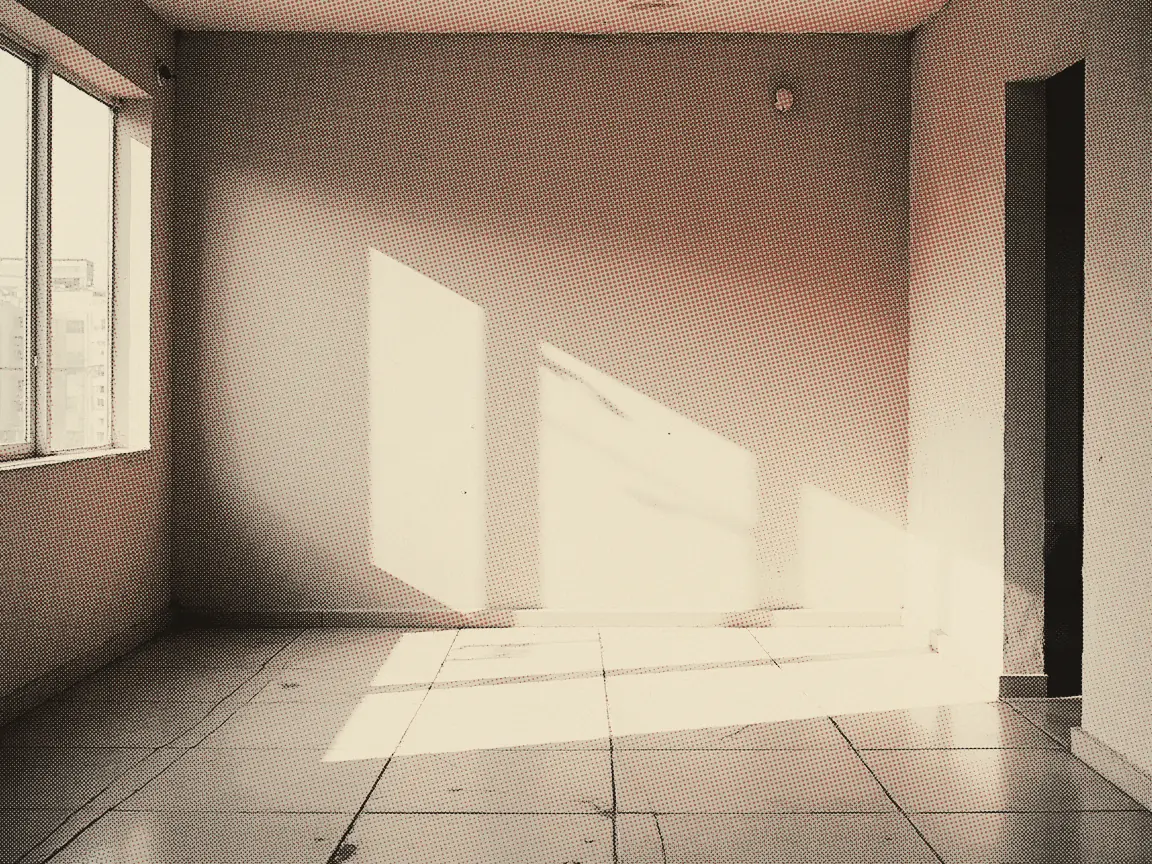 Rent vs Buy Malaysia 2026: The Numbers Behind the Decision — an empty show unit living room with bare walls and a balcony door