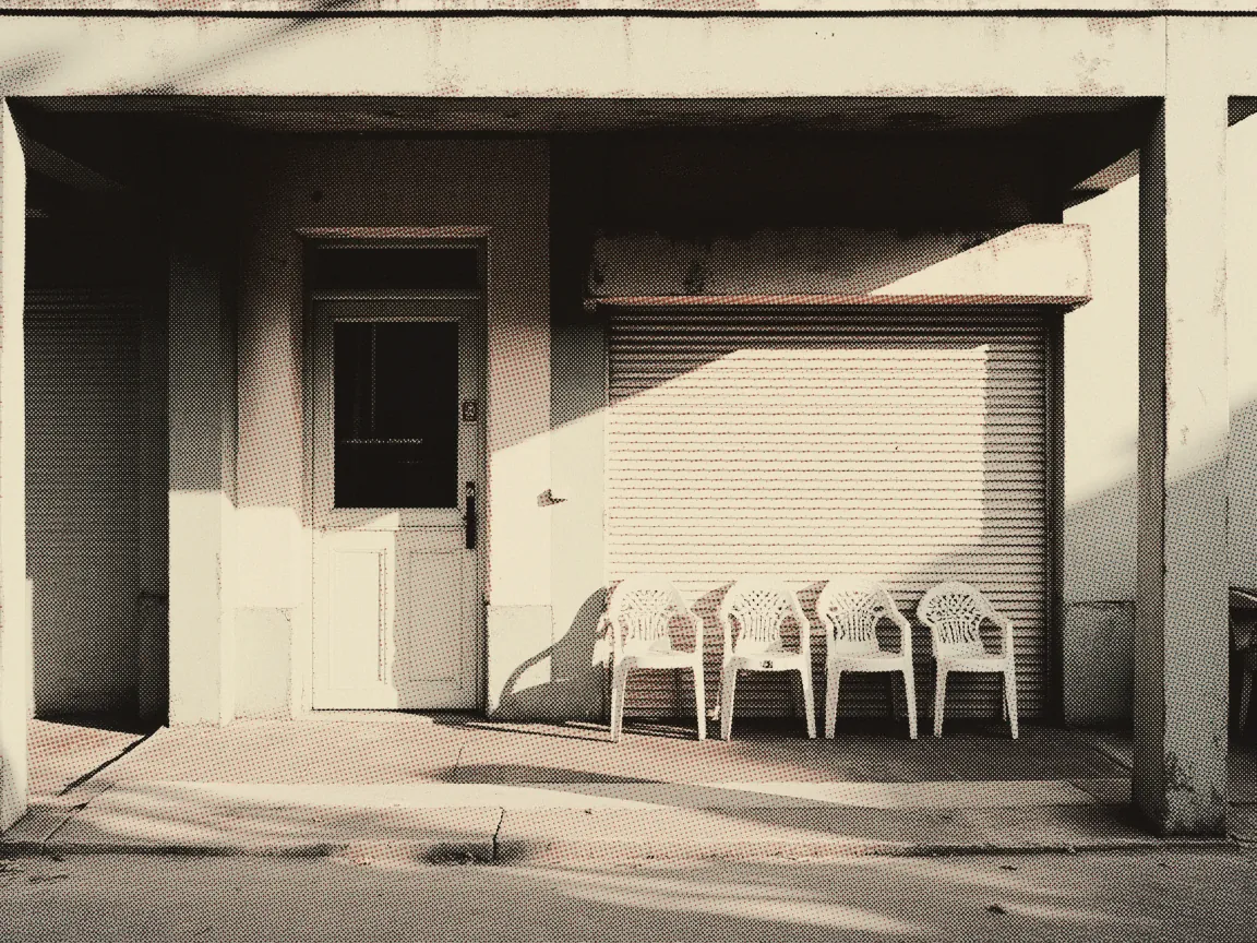 Road Tax Malaysia 2026: Price List by Engine CC — a small government counter office at opening time, shuttered window and empty chairs