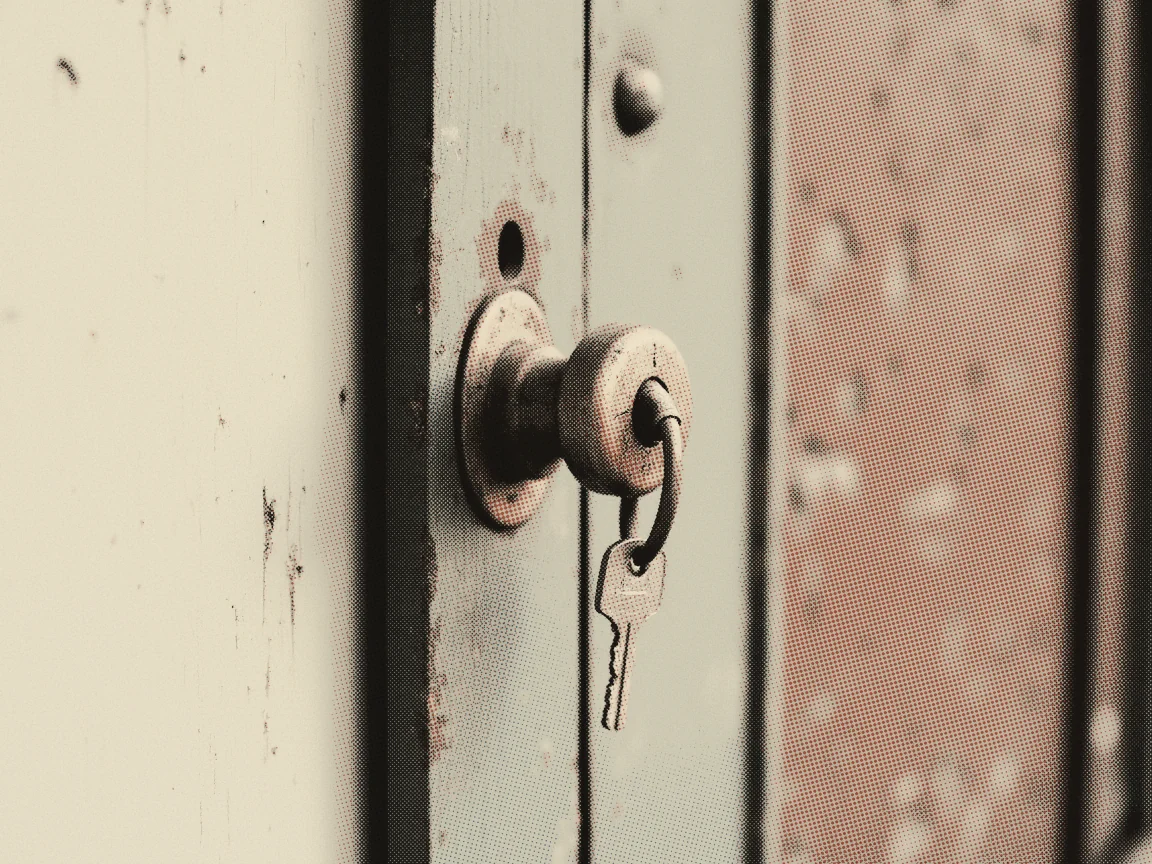 First Home Scheme Malaysia 2026: Zero Downpayment Options — a brass door lock with a new key still in it on a plain timber door